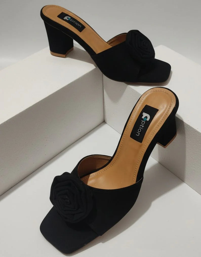 Velvet Petal Heels